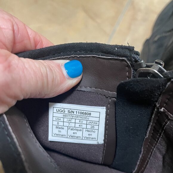 UGG Men's Black Boots 1106808 Biltmore Moto Boot Sz 8  NEW - Picture 5 of 6